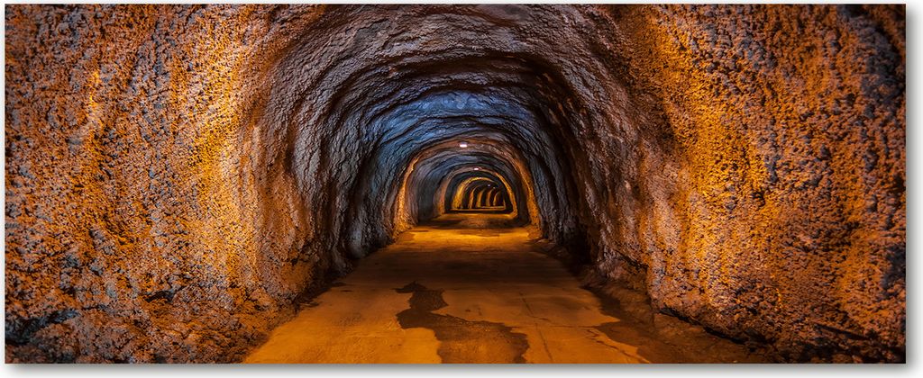Tulup Küchenrückwand Spritzschutz aus Glas -125x50 -Spritzschutz auf gehärtetes Glas Unterirdischer Tunnel