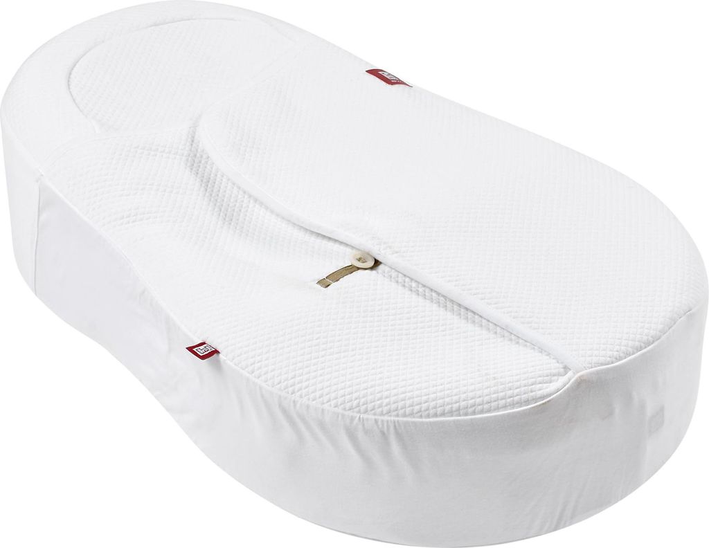 A white baby cocoon/nest on a white background.