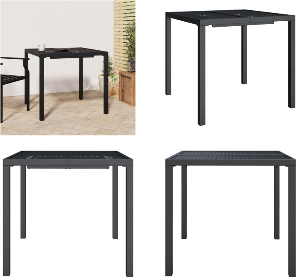 vidaXL Gartentisch Anthrazit 80x80x72 cm Stahl - Gartentisch - Gartentische - Außentisch - Terrassentisch