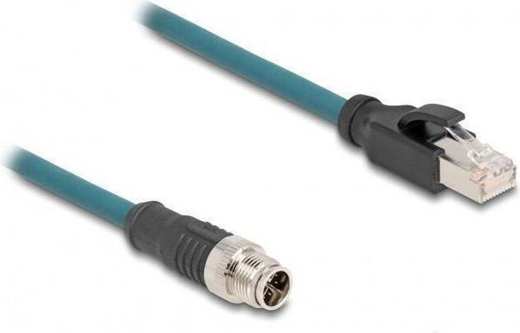 DELOCK M12 Adapterkabel X-kodiert 8 Pin ST zu RJ45,ST 50 cm