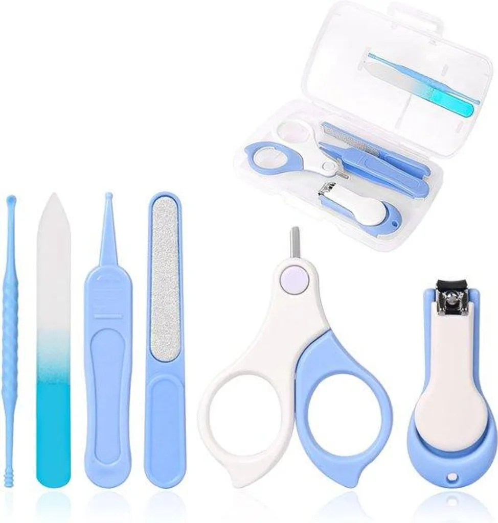Set de soin nouveau-né avec lime et ciseaux ronds pour une sécurité max