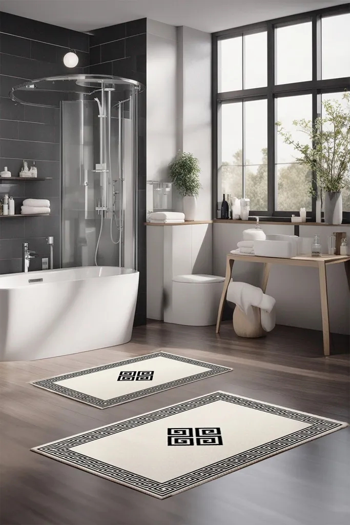 Set Bagno 2 Pezzi Mijolnir CT-5070 Multicolore 60x100 Antiscivolo