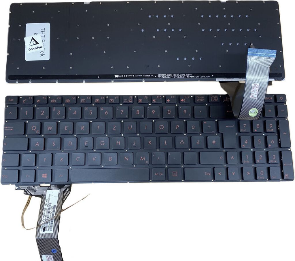 DEUTSCHE-Tastatur Keyboard mit Beleuchtung kompatibel für ASUS N44.991JB
