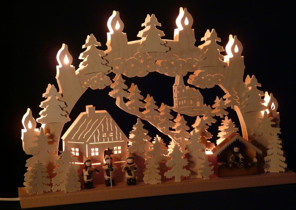 Original Erzgebirgischer Marken Schwibbogen Lichterbogen 50 x 31 cm S50-3_68