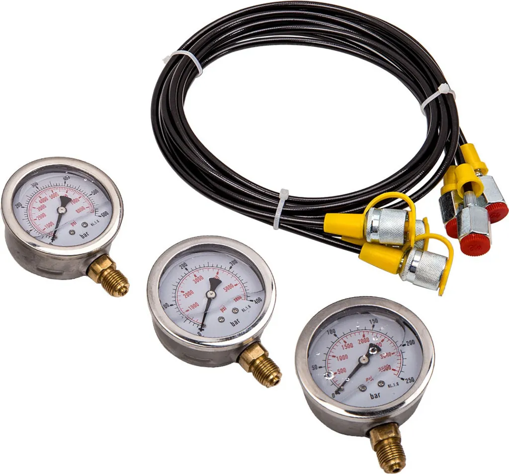 Testeur de pression hydraulique 600 bar avec flexibles et raccords pro - 6