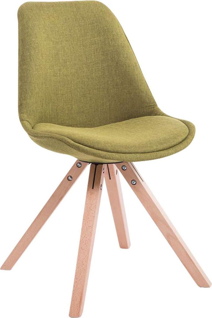 Gästestoff – Gästestuhl – optimaler Komfort und Holzpolster | Farbe: Grün | Kleidungsfarbe: Natur