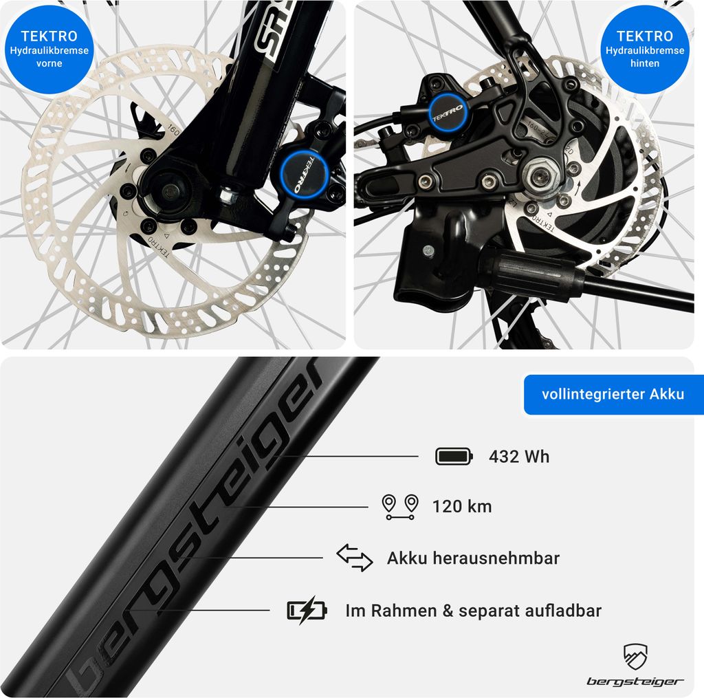 Bergsteiger Cannock 29 Zoll E-Bike mit 250 Watt Motor 36V Produktbild 5