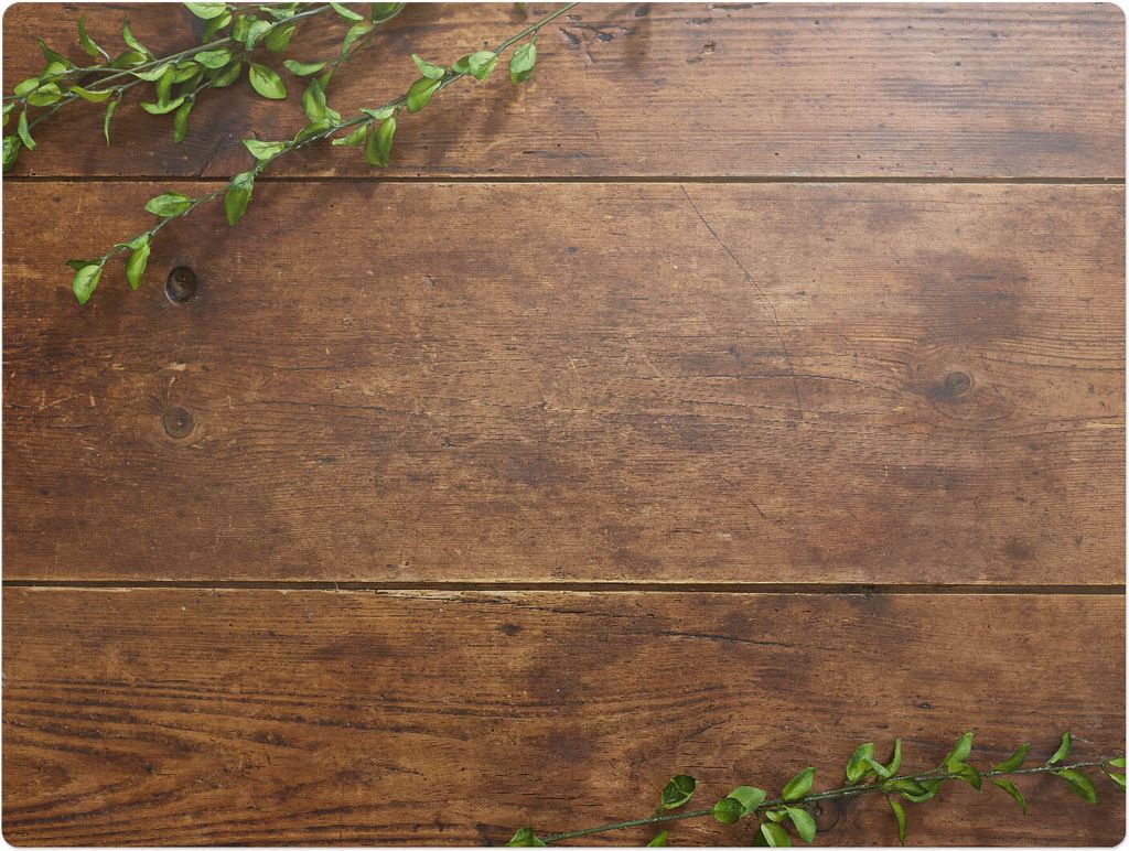 Holztischplatte Mit Blättern – Bodenschutzmatte – Rutschfest – Schutzmatte für Büro – Vinylmatte – Stuhlunterlage – 120 x 90 cm