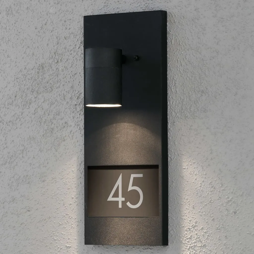 Applique Murale Extérieure avec Numéro de Maison Modena Noir Konstsmide