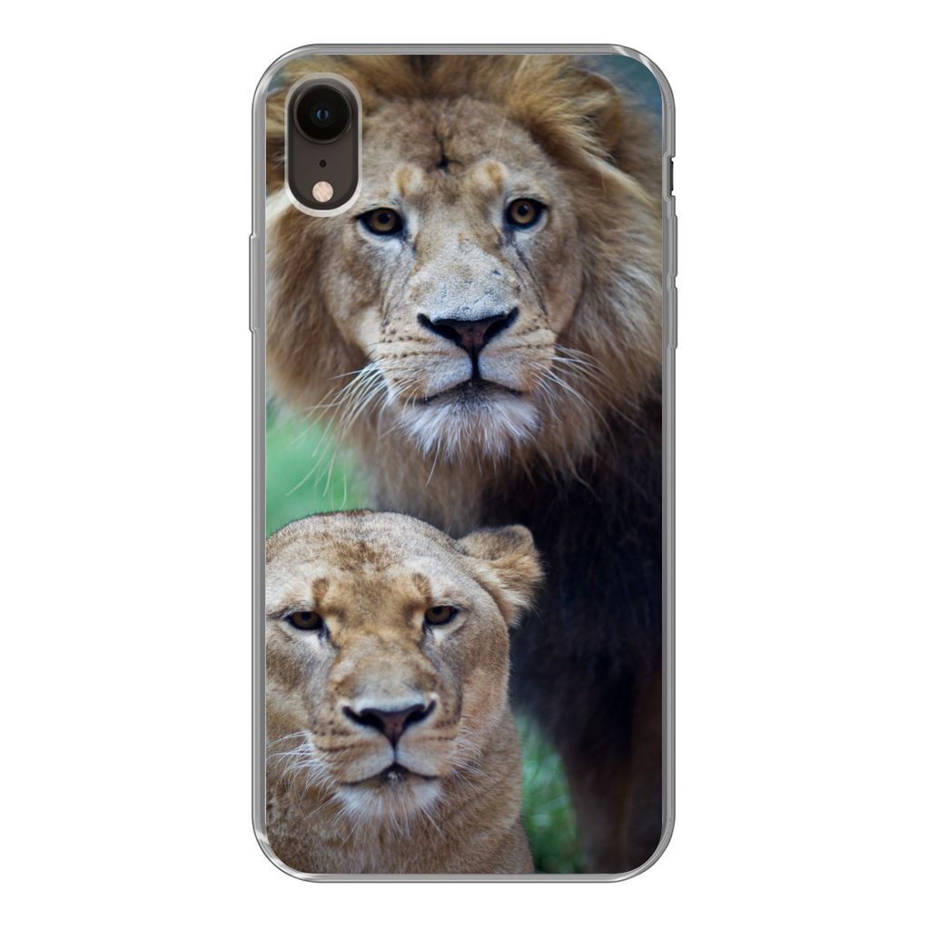 MuchoWow Handyhülle Schutzhülle Hülle für iPhone XR Porträt - Löwe Silikon Softcase Handy Hülle - Schutzdeckel