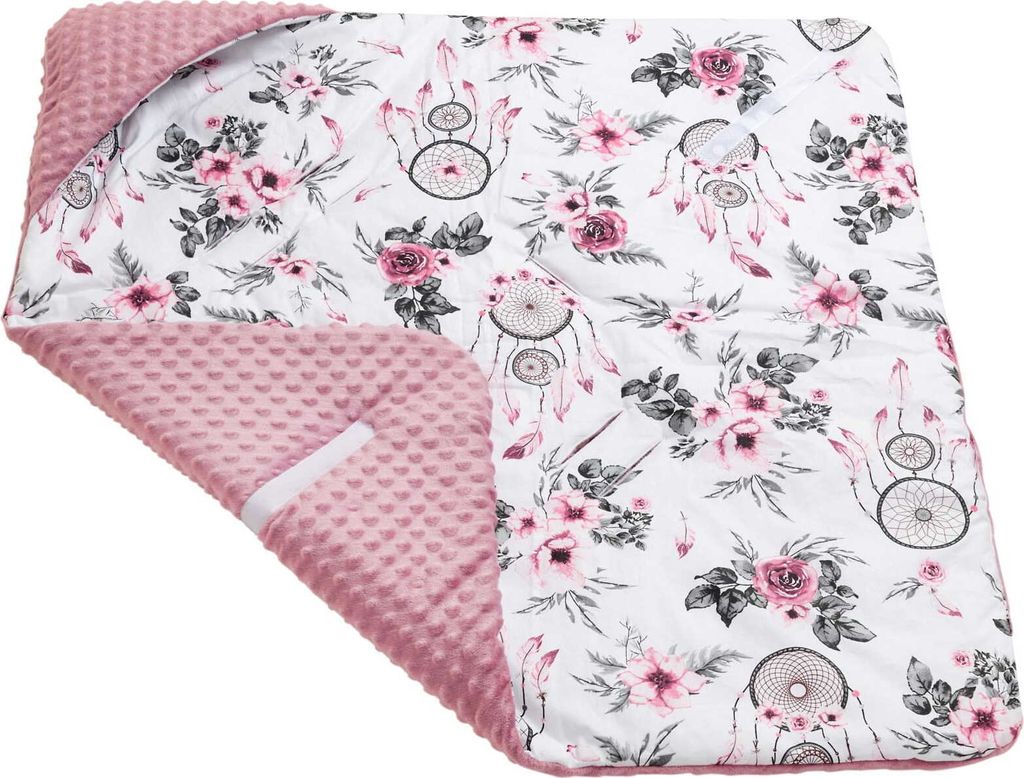 JUKKI® Baby EINSCHLAGDECKE 90x90 cm MINKY mit Kapuze Produktbild 3