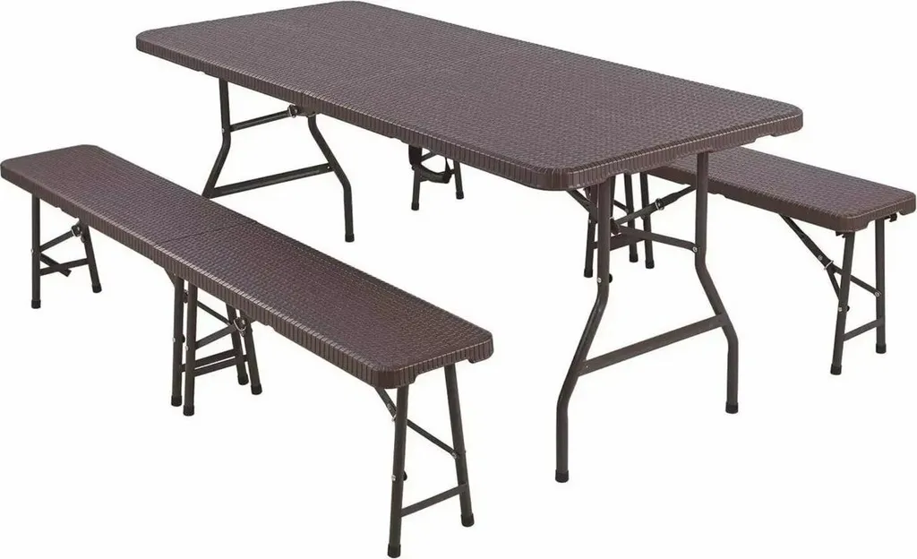 Table pliante de jardin robuste 180 cm pour gagner de la place dehors