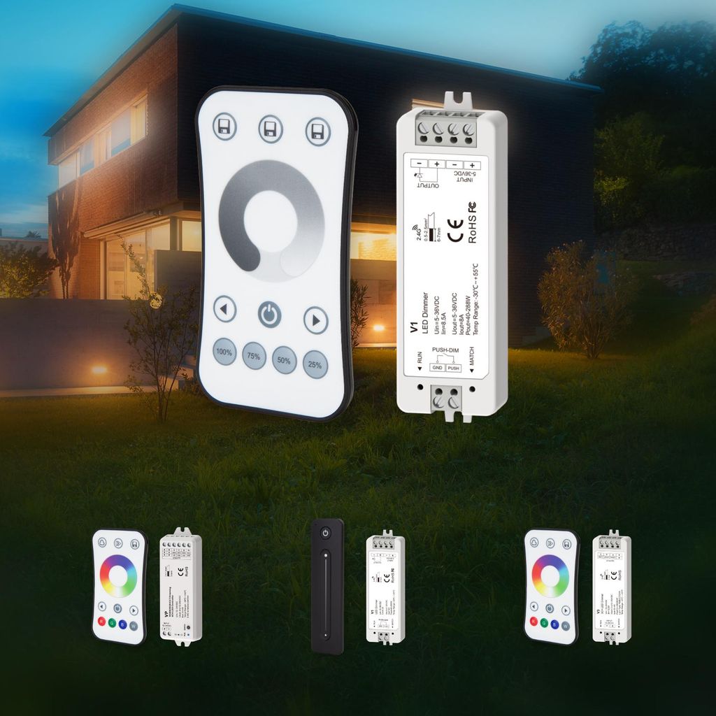 HEXIM 5-36V LED Controller, Dimmer & Fernbendienung - Wi-FI & Funkverbindung (modellabhängig) Steuerung LED Beleuchtung - (V1+R6-1 - Dimmer Set To...