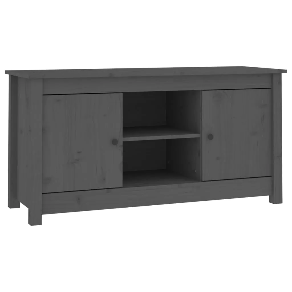 Mobile TV grigio 103x36,5x52 cm in legno di pino massiccio