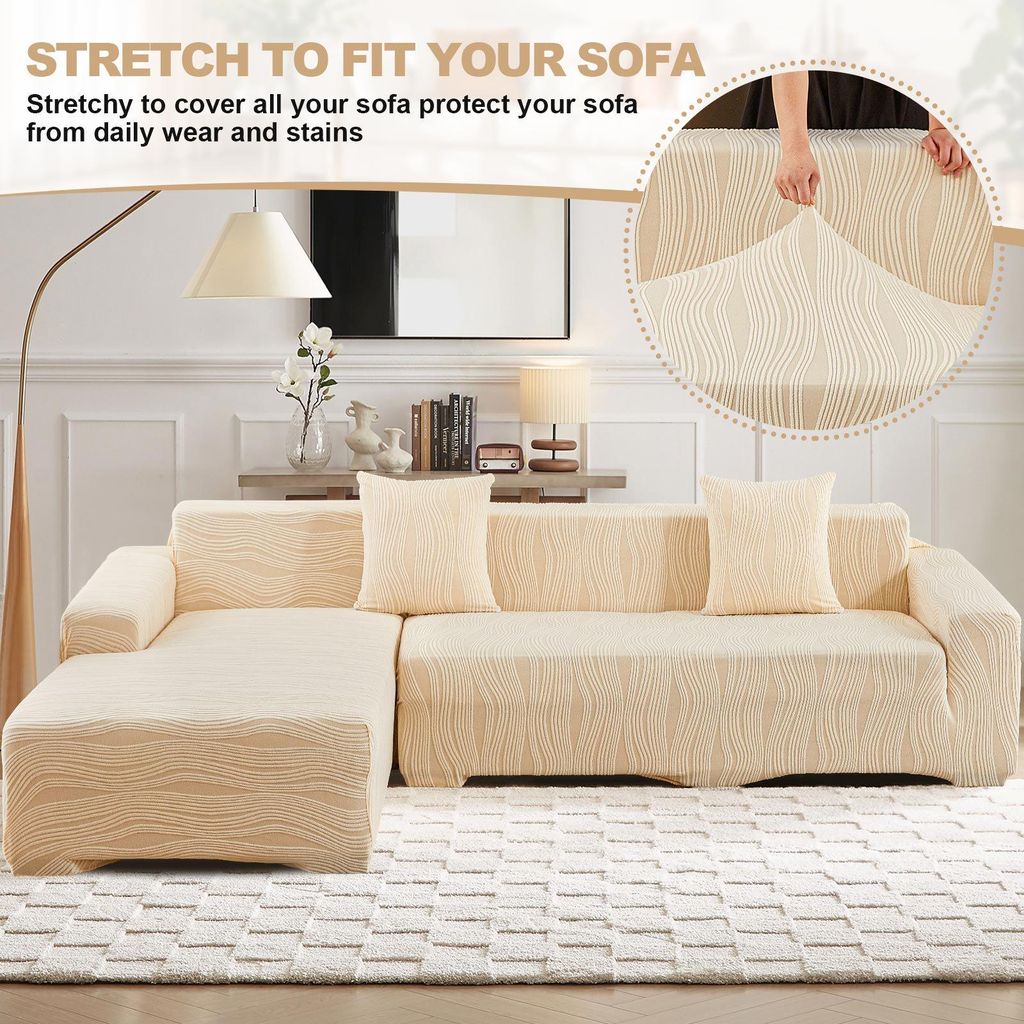 Sofabezug Ecksofa L Form Jacquard Stretch Sofa Überzug