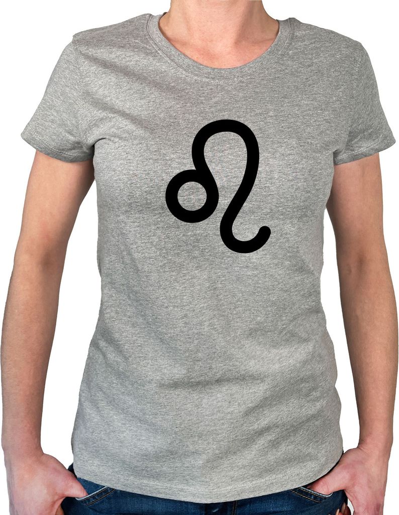 Huuraa Damen T-Shirt Löwe Sternzeichen Zeichen L Sport Grey Bio Baumwolle Fairtrade Damenshirt Geschenkidee