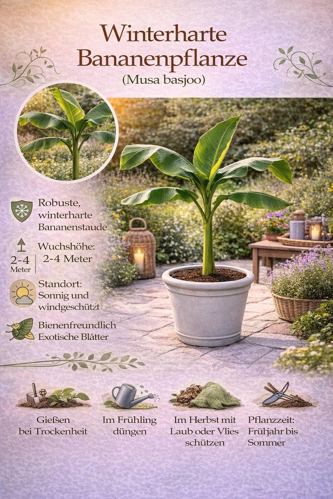 Musa Basjoo winterharte Banane 100-140 cm winterfest