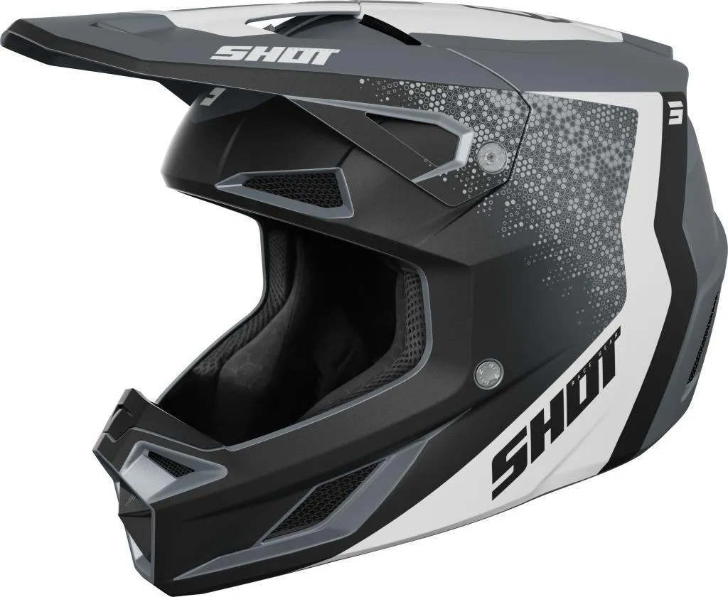 Casque SHOT SPEED HYBRID MX Gris Mat XS : Protection Maximale Anti-Chocs
