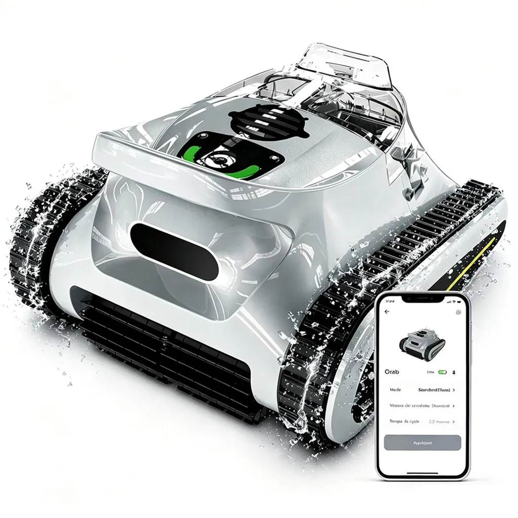Robot de Piscine sans fil 45000 Pa - Autonomie 180 min Grande Surface
