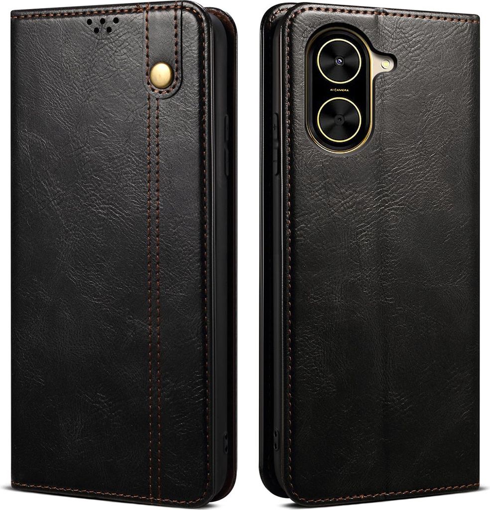 Hülle für Xiaomi Redmi A5 4G/Poco C71 Leder Brieftasche Schutzhülle mit Standfunktion Schwarz