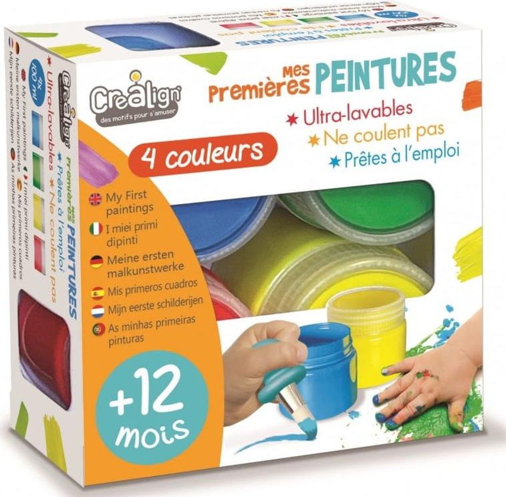 Die ersten abwaschbaren Farben für Kinder ab 12 Monaten, Crea Lign