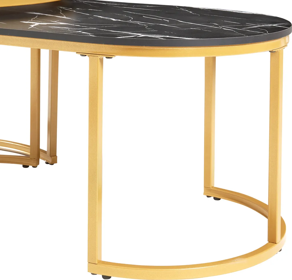 Petite table basse de salon Oppeerg pour déco moderne aspect marbre - 9