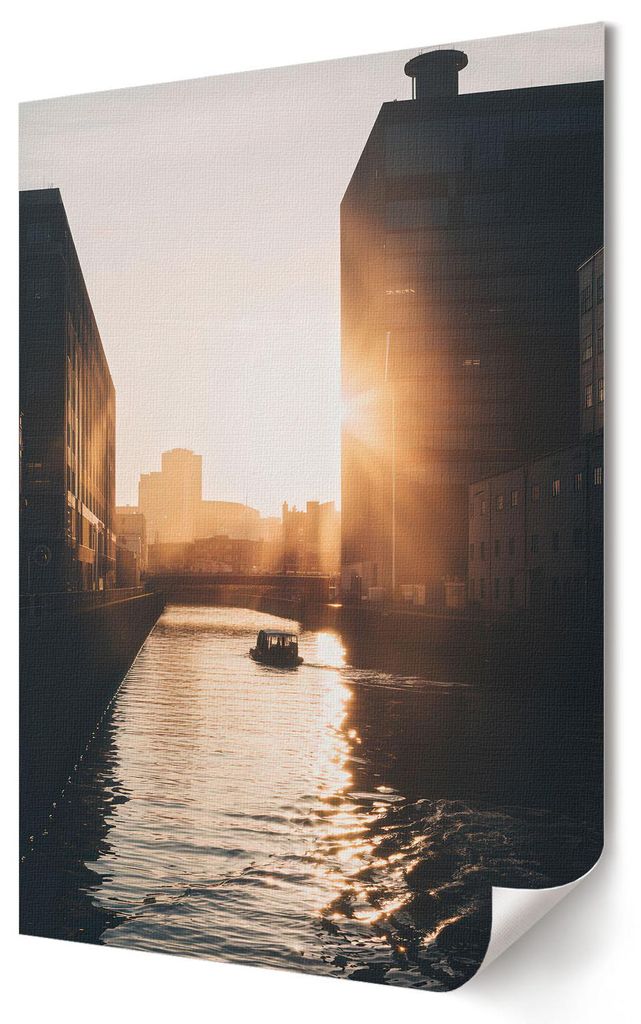 Sonnenuntergang- Kunstdruck A1 (59x84 cm) - Minimalistisch, Modern- Wandbild für Wohnzimmer Schlafzimmer & Flur, Modernes Poster Wanddeko, Ungerahmt