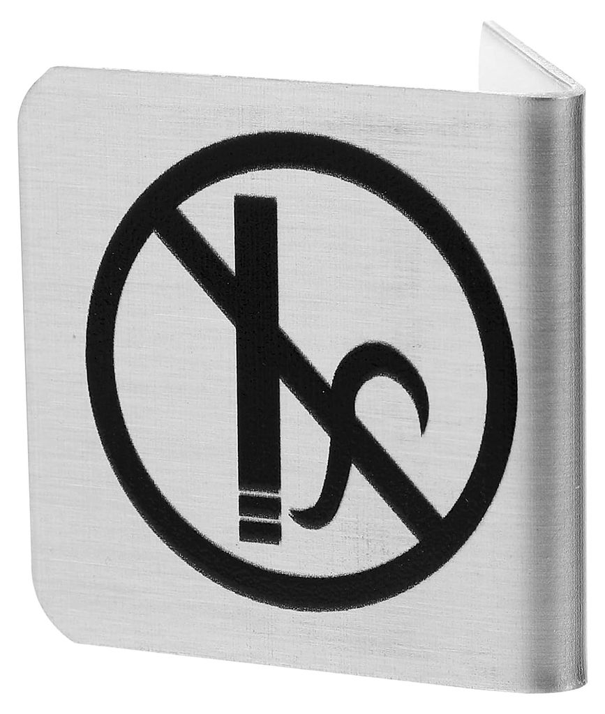 Tischschild aus Edelstahl für Rauchverbot im Innenbereich mit glatter Oberfläche für Restaurants, Konferenzräume und Büros, säurebeständig