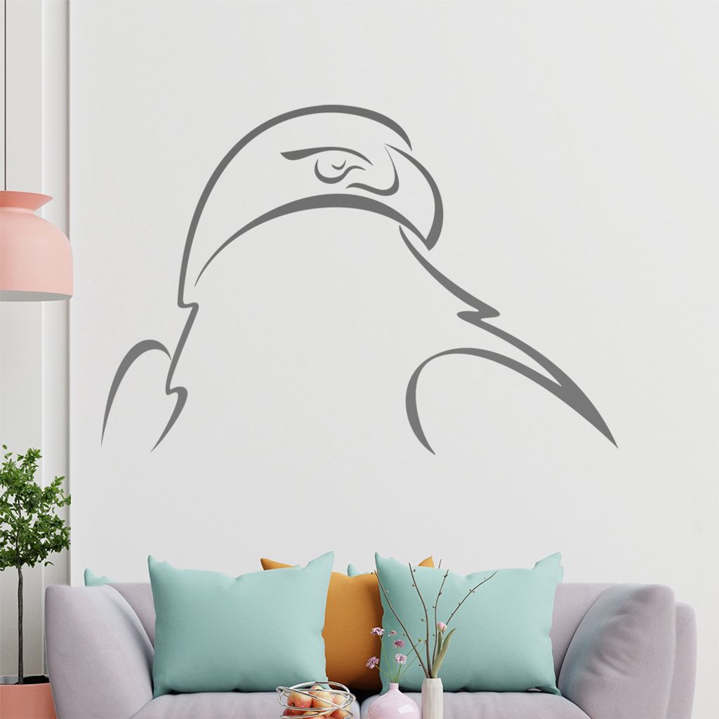 Adler Linien Wandtattoo in 6 Größen - Wandaufkleber Wall Sticker - Dekoration, Küche, Wohnzimmer, Schlafzimmer, Badezimmer