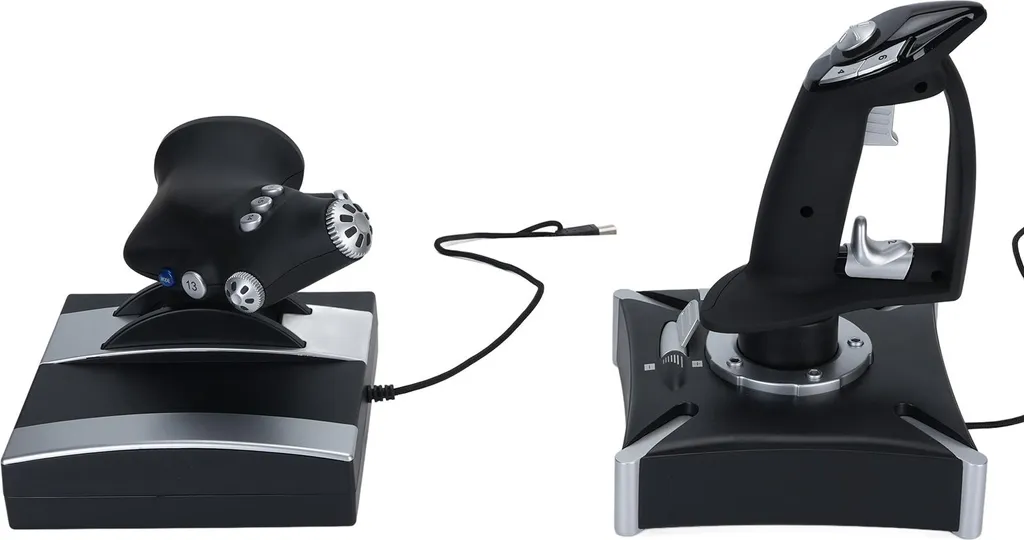 Joystick de simulation de vol USB vibrant avec commande des gaz Pro - 4