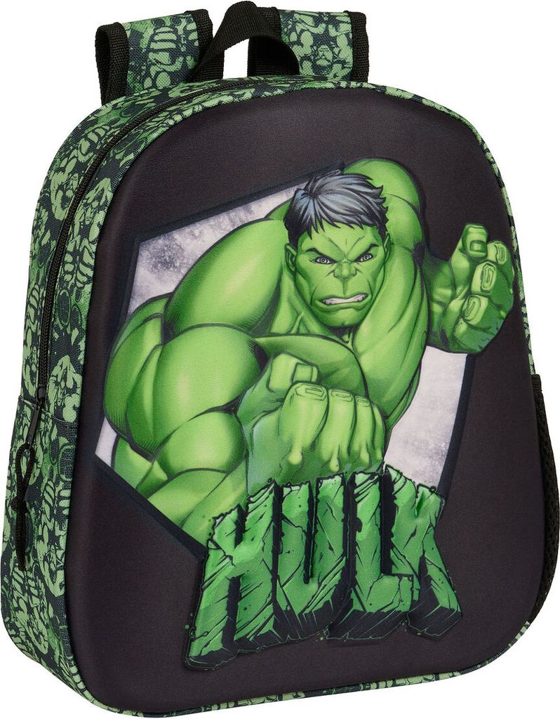 Mochila Infantil 3D Hulk Verde 27 x 33 x 10 cm