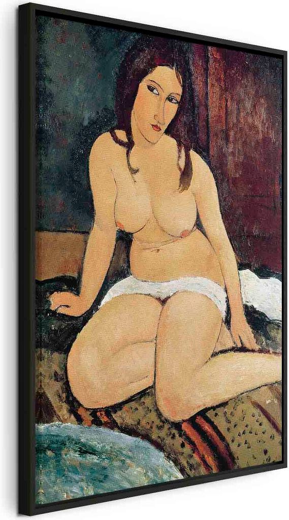 Italienischer Leinwand Leinwandbild - Seated Nude (Amedeo Modigliani) 60x90 cm Reproduktionen l-E-12241-b-a