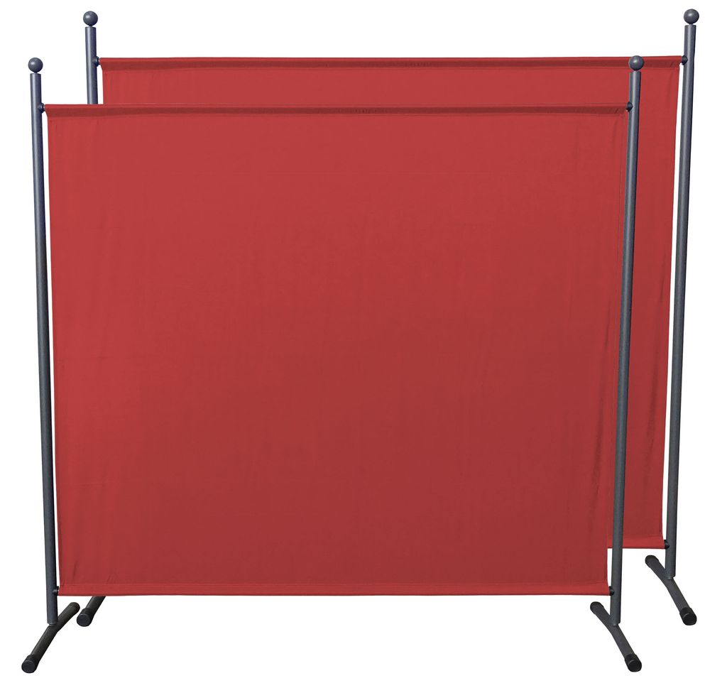 2 Stück Paravent 180 x 178 cm Rotorange - Raumteiler Stellwand Blickdicht Innen & Außen - Garten & Balkon Sichtschutz Trennwand