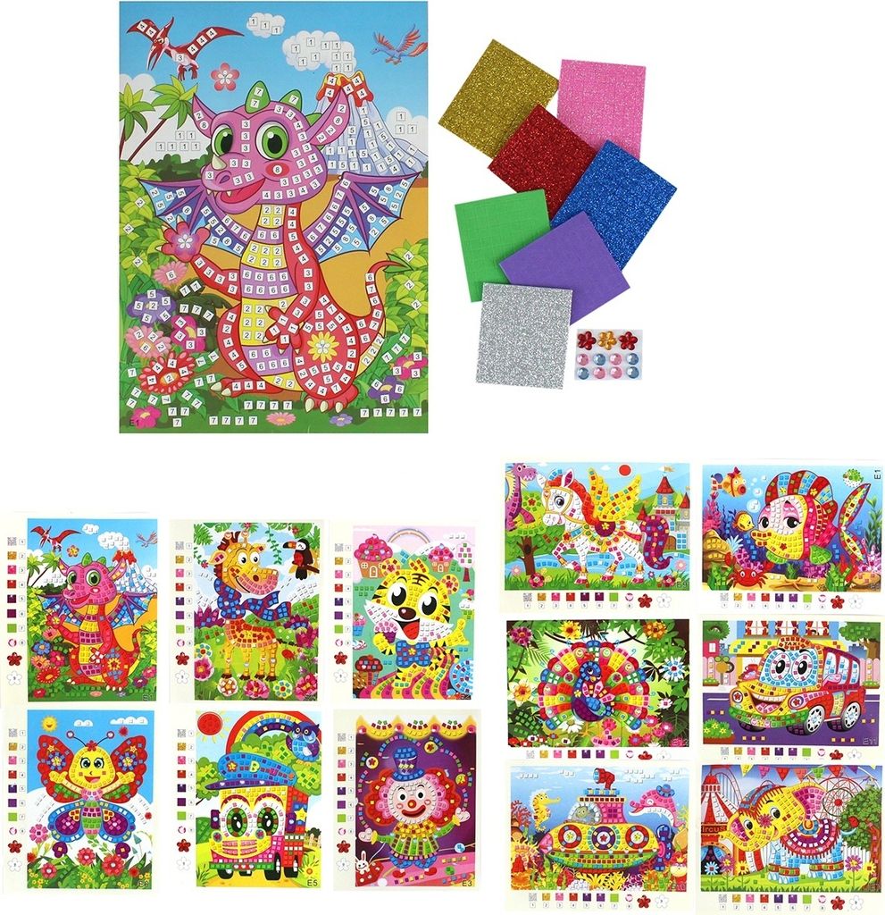 1 x set di mosaico per bambini immagini a mosaico fai da te Immagine del prodotto 