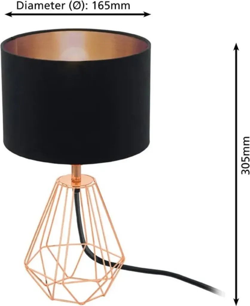 Lampada Eglo Carlton 2 Rame e Nero: Illuminazione d'Atmosfera Moderna - 6