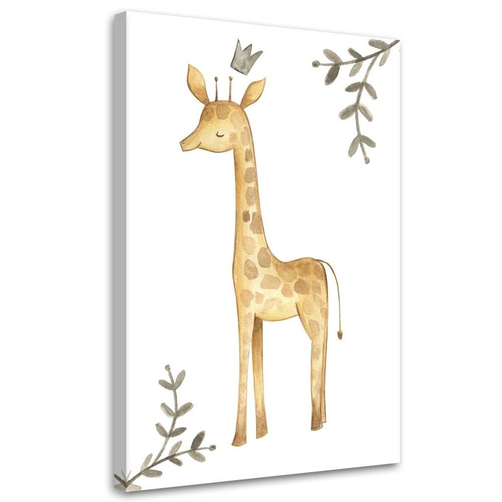 Leinwandbild giraffe für kinder 80x120 cm Feeby orange wandbild bereit zum aufhängen