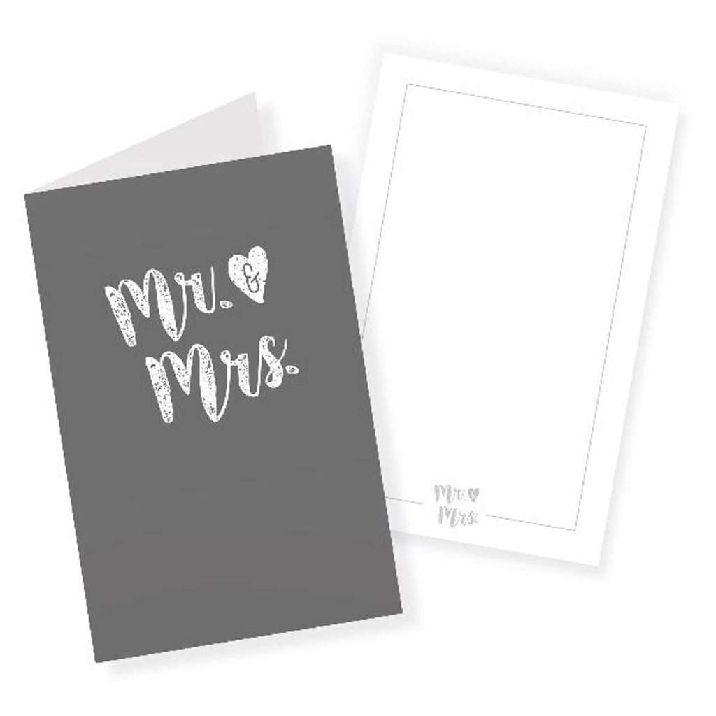 itenga 12x Klappkarte "Mr. & Mrs." Hochzeit mit Einleger DIN A6
