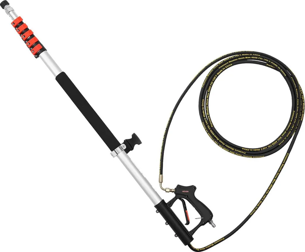Perche télescopique pour nettoyeur haute pression 25ft avec kit complet