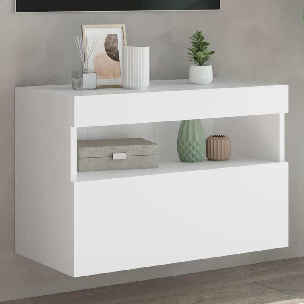 Maison Exclusive - TV-Wandschrank mit LED-Leuchten Weiß 60x30x40 cm