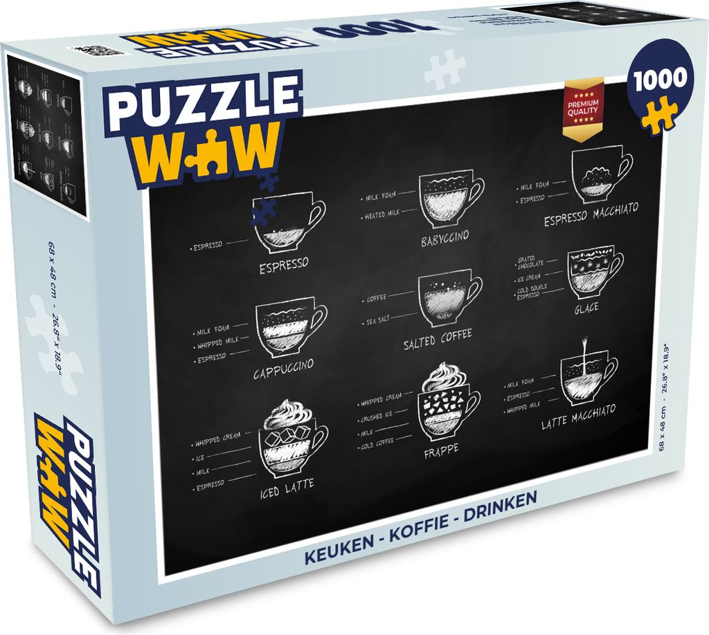 MuchoWow Puzzle 1000 Teile Küche - Kaffee - Trinken - Erwachsene - Rätsel