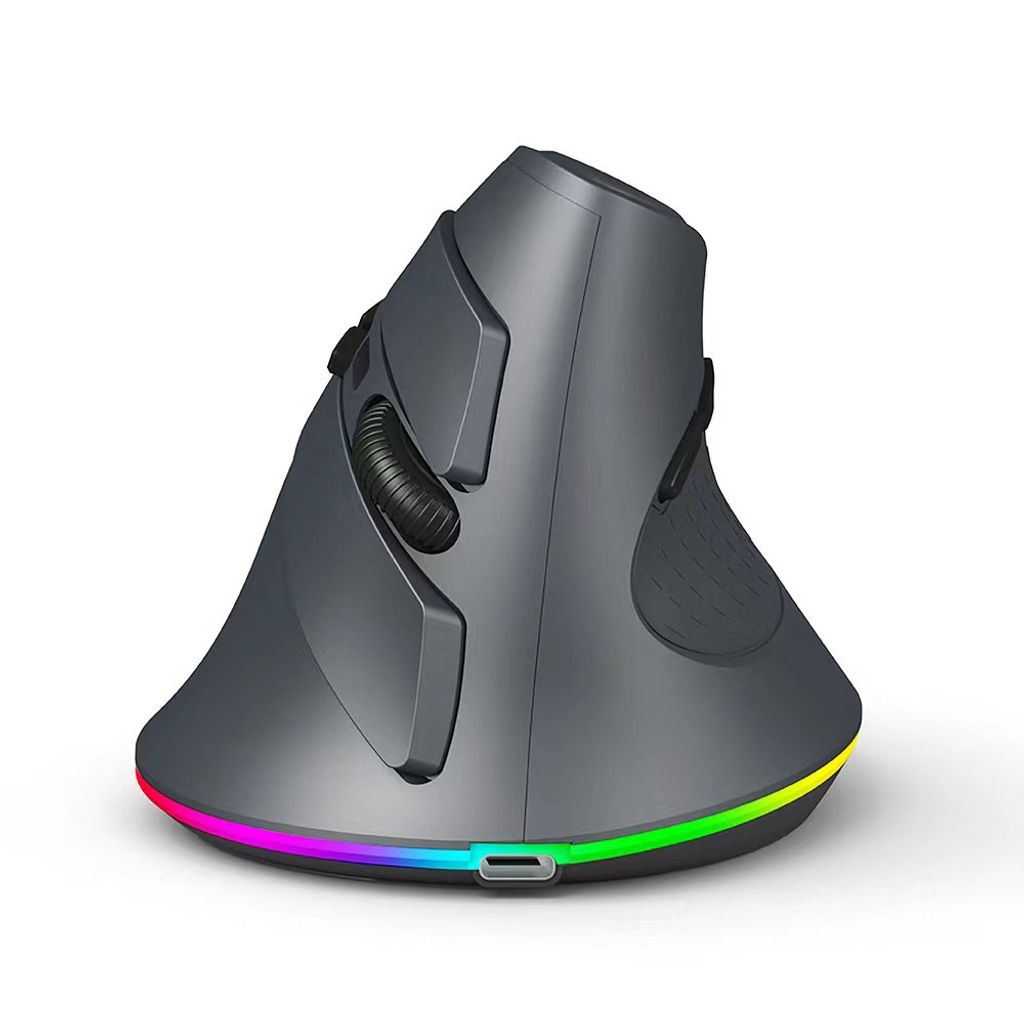 Vertikale kabellose Gaming-Maus, programmierbare Maus, 2,4 G Wireless + BT-Verbindung, ergonomisches Design