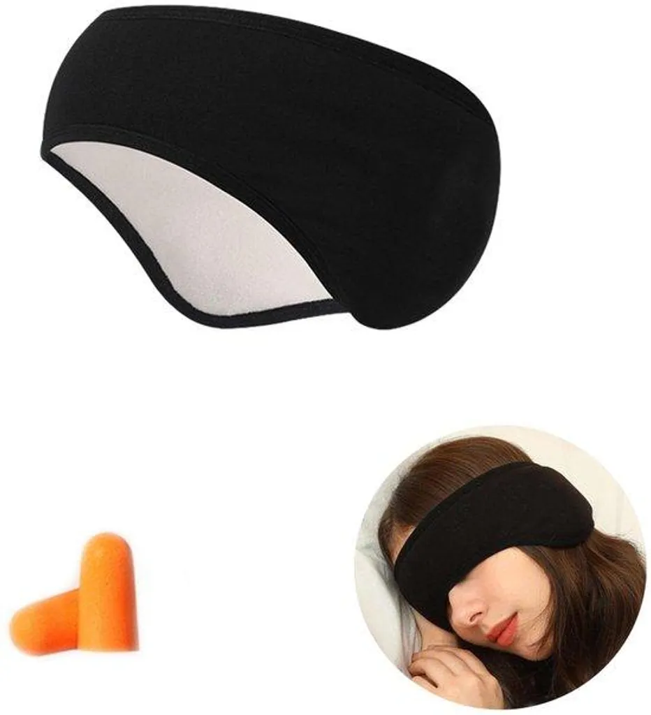 Masque de sommeil pour avion et pause déjeuner avec protège-oreilles fin