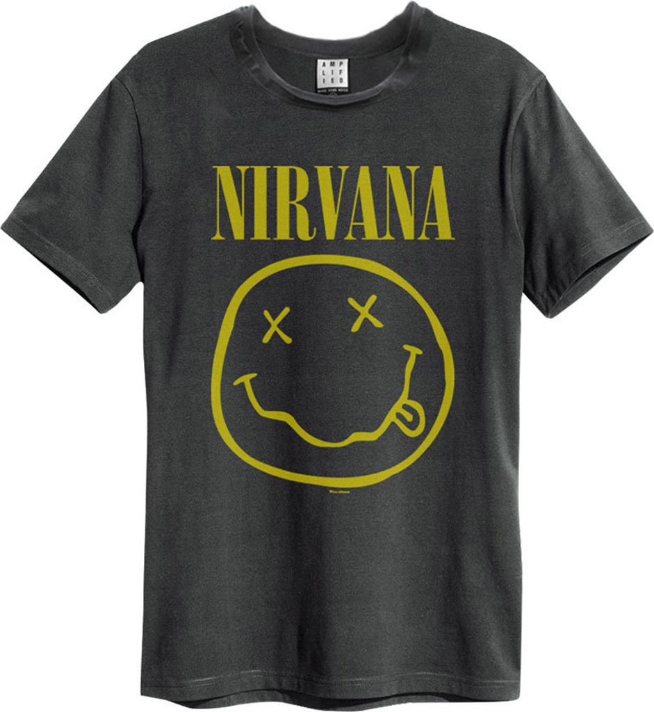 Amplified Musik Rock Band Tour Shirts Uni Männer Frauen Nirvana - Smiley Face L