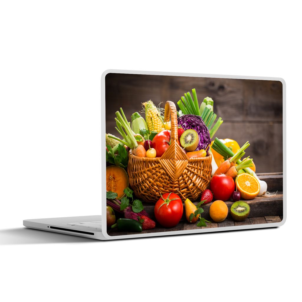 MuchoWow Laptop Aufkleber Sticker Cover Obstkorb - Obst - Gemüse 32.5x23.5 cm - Sticker für Laptop - Selbstklebend