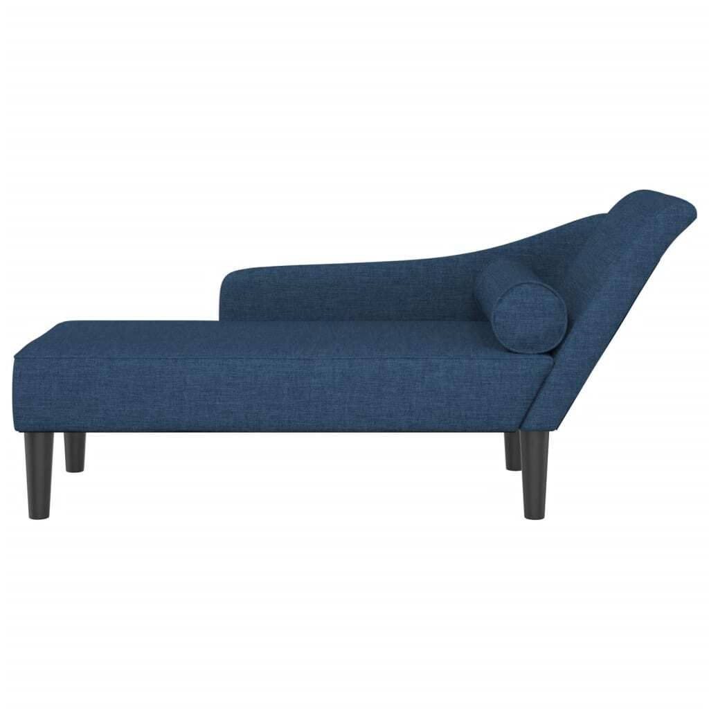 " "Chaiselongue Modernes Design - Liegesofa für Wohnzimmer - mit Kissen Blau Stoff - 141x55,5x66,5 cm NeuMöbel 9903392