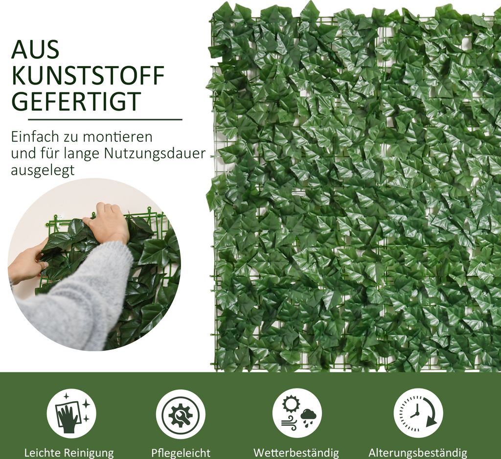 Outsunny Knstliche Sichtschutzhecke Pflanzen Hecke