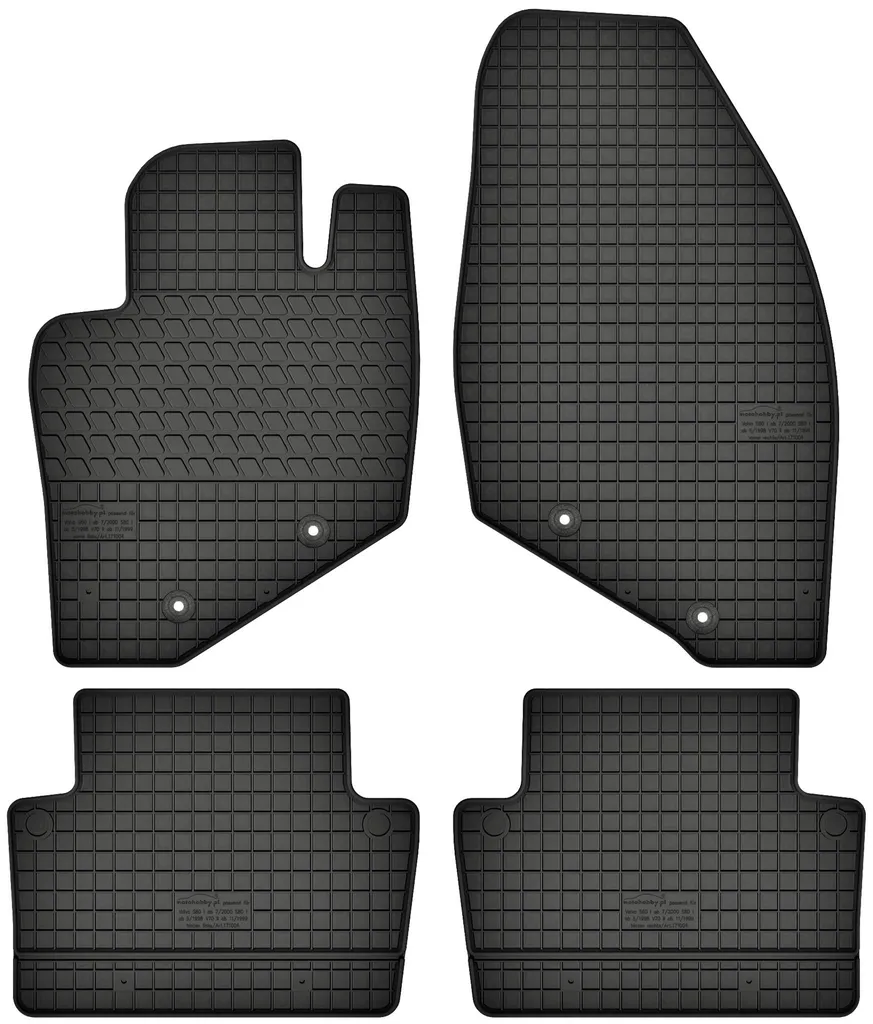 Tappetini Auto in Gomma Volvo S80 I 1998-2006 - Kit 4 Pezzi + Tappi