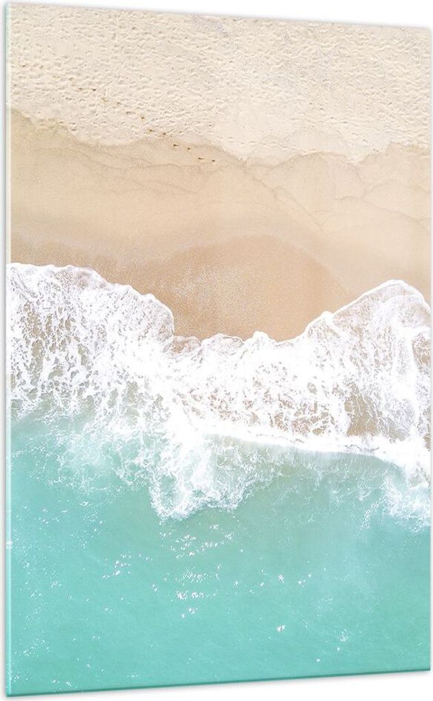 Bilder auf glas - Einteilig - Meer Welle Sand - 70x100cm - Glasbilder - Wandbilder - Bilder - zum Aufhängen bereit - Wanddekoration aus Glas - Gla...