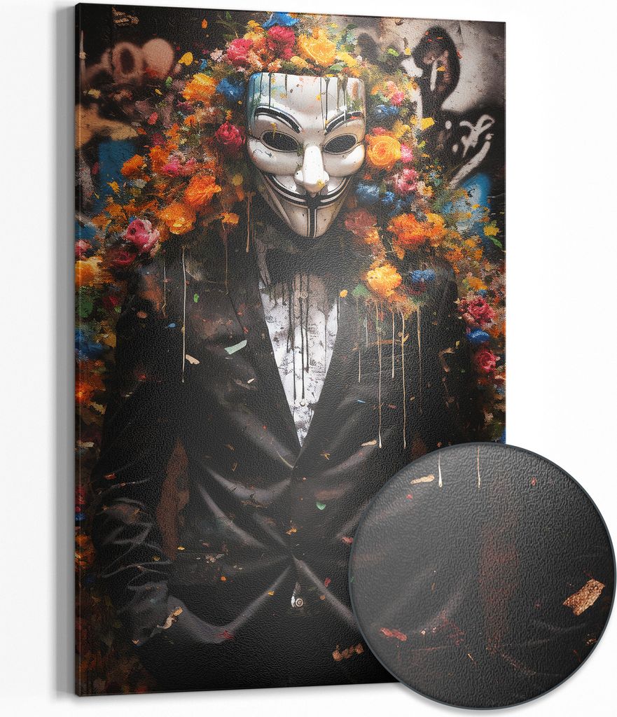 DEQOART Magnettafel Metall 60x90 cm 'Maskenball der Farben' Whiteboard Pinnwand Büro