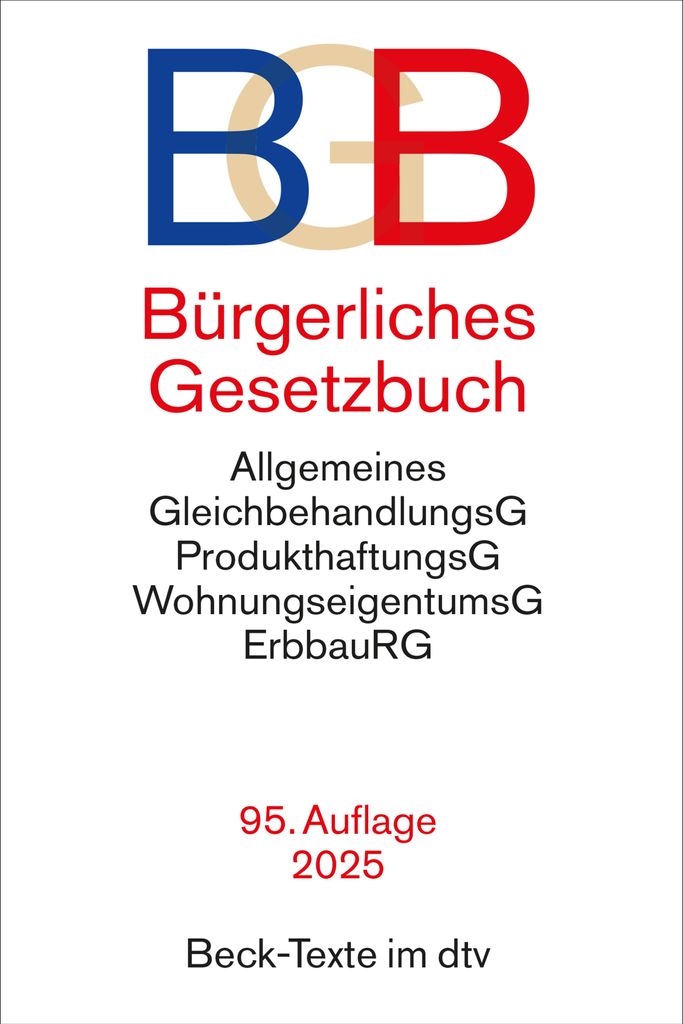 The image shows the cover of a book titled 'Bürgerliches Gesetzbuch'.